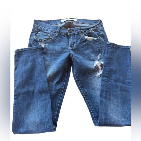 Abercrombie & Fitch . Blue Skinny Jeans Distressed Denim - Picture 2 of 8